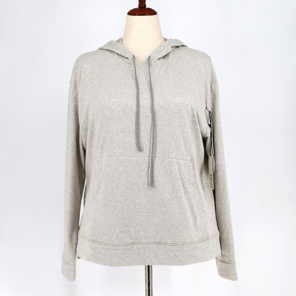 Baldwin Women’s Oatmeal Cotton Soft Knit Gracie Casual Pullover Hoodie Size L